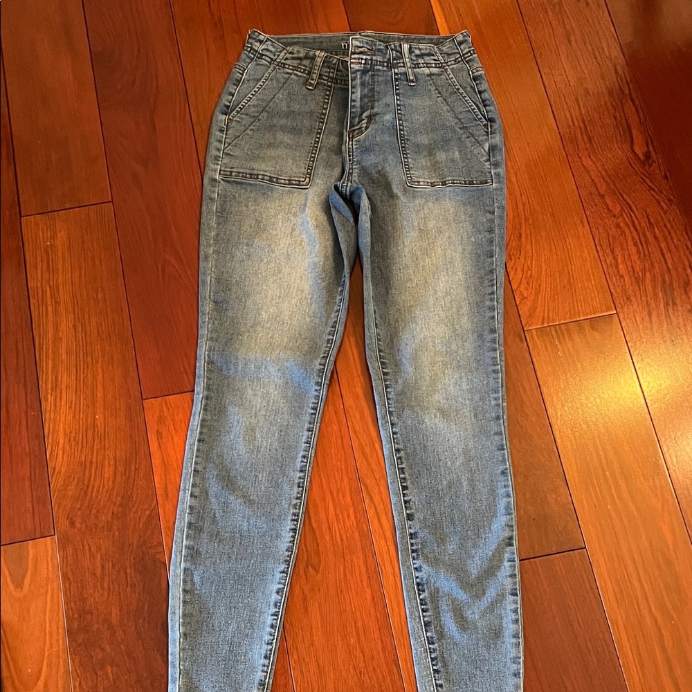 Maurices High-Rise Tapered Jeans in Light Blue